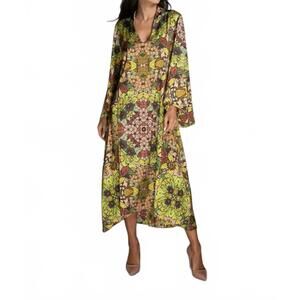 NEW NUVULA floral high low gown in gold